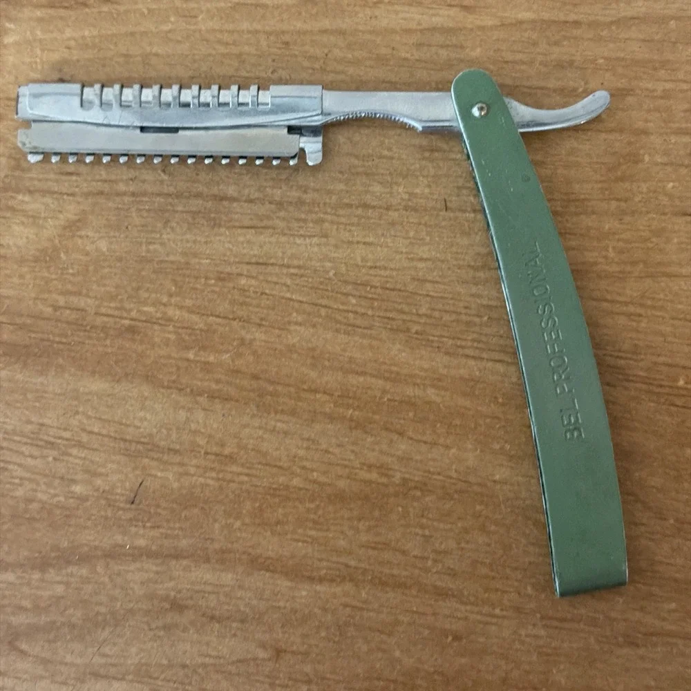 Vintage Green WECK Stainless Steel Folding Hair Shaper Razor Trimmer Cutter